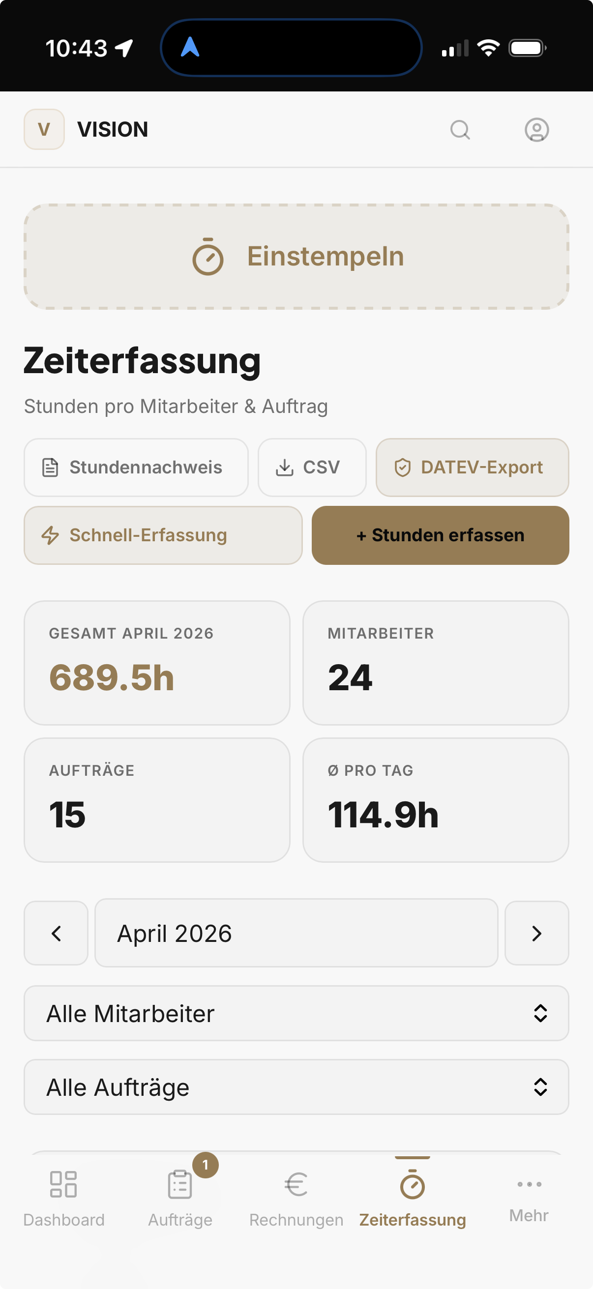 Stempeln auf der Baustelle